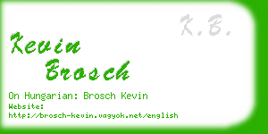 kevin brosch business card